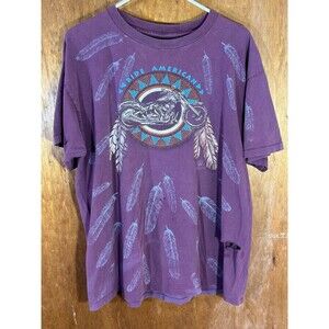 Vintage 3D Emblem Bikers Forever‎ Shirley Indiana Motorcycle Shirt XL USA